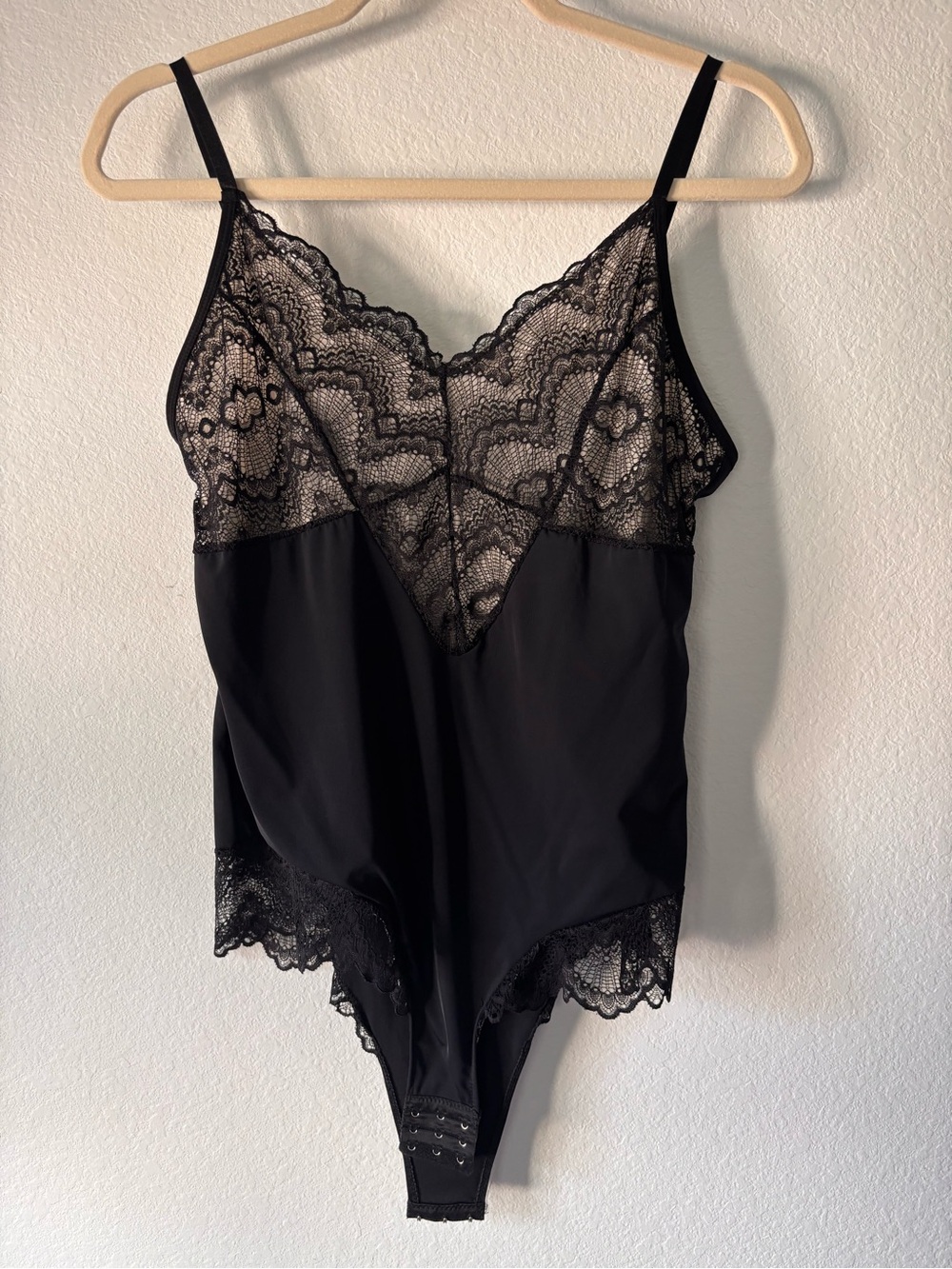 Black Lace-Trim Bodysuit – Women’s Intimates